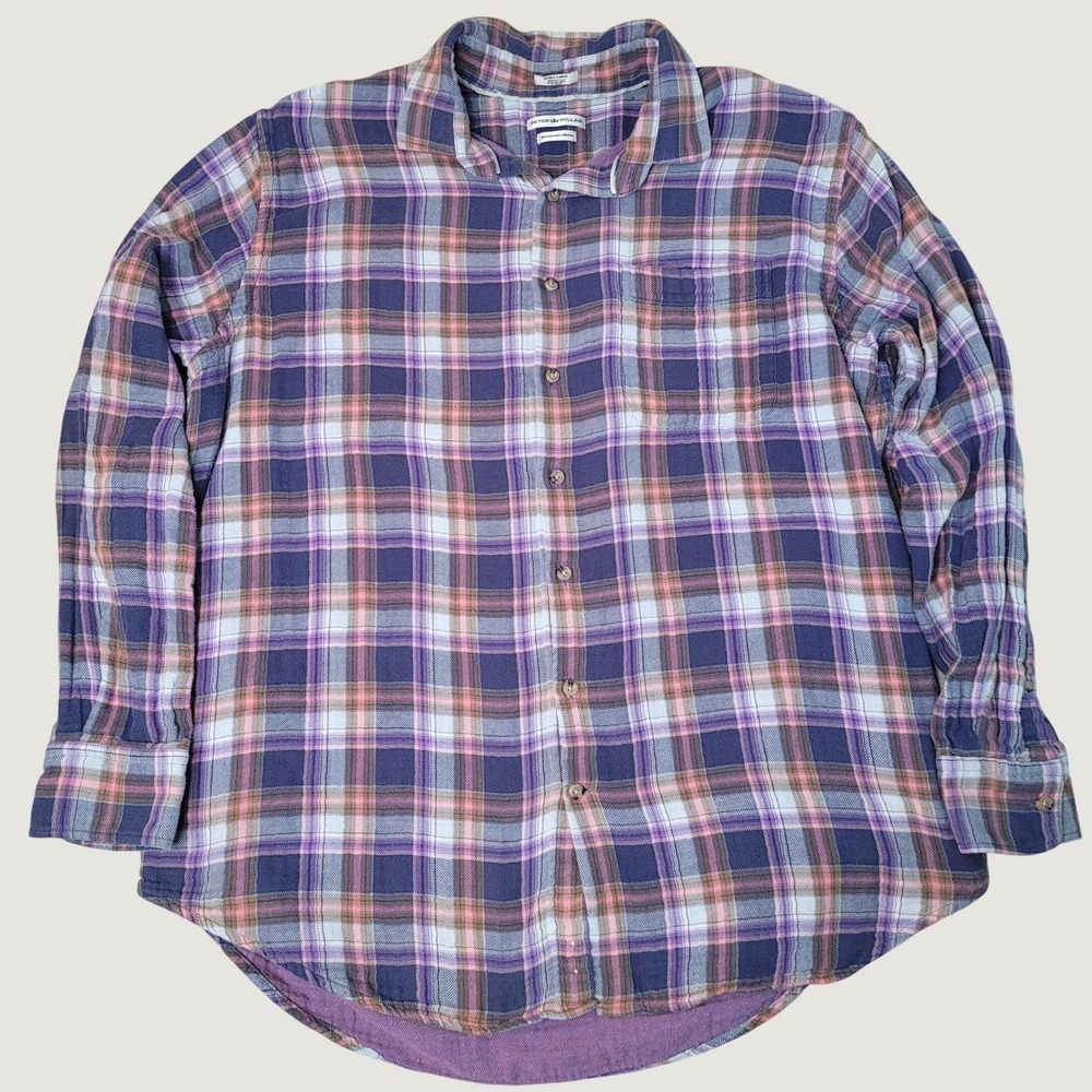 Peter Millar Button Down Mens XL Mountainside Plaid Cotton Flannel Long Sleeve